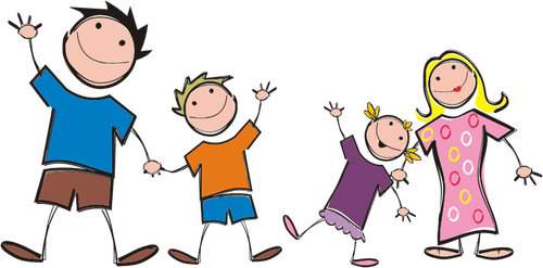 Stick Figure famiglia Vector Clip Art