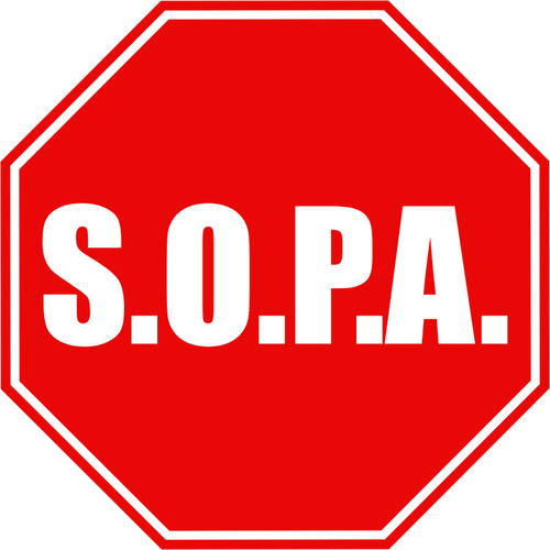 S.O.P.A. 상징 벡터 일러스트 레이 션.