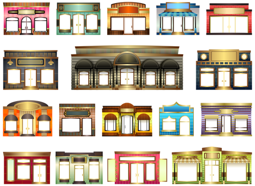 Store front collection vector image