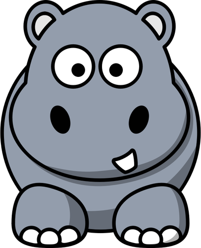 Vectorafbeeldingen van happy cartoon hippo