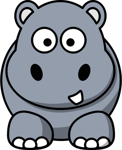 Vector graphics of happy cartoon hippo