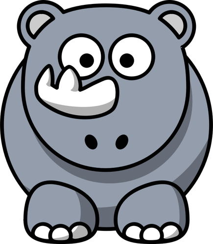 Clip art wektor zadowolony kreskówka Rhino