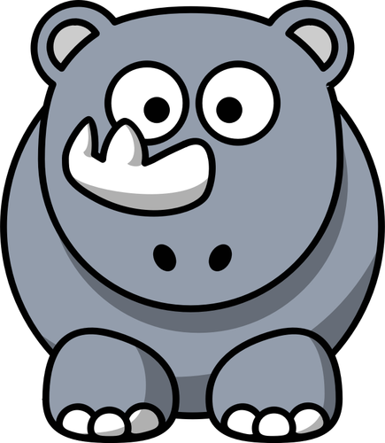 Vector clip art of happy cartoon rhino