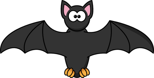 Cartoon bat med skrämmande ögon vektor illustration