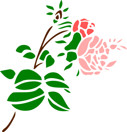 Стилизованные розовая роза