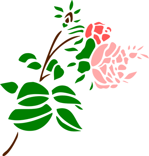 Stylized pink rose