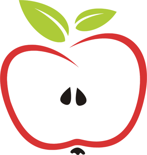 التفاح مع أوراق الشجر