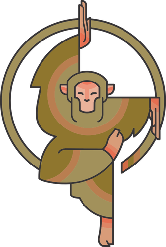 Stylizované kreslená opice
