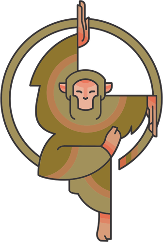 Stylized cartoon monkey