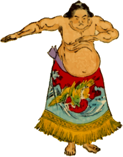 Desenho de lutador de sumô
