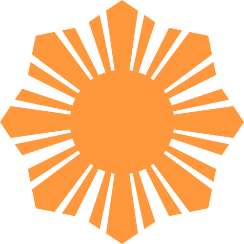 Phillippine Flagge Sonne Symbol orange Silhouette vektor-illustration