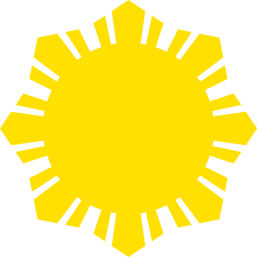 Phillippine flag sun symbol yellow silhouette vector clip art