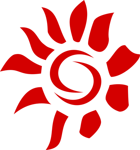 Vector graphics of artistic sun icon