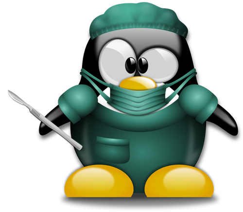 企鹅的外科医生矢量图像