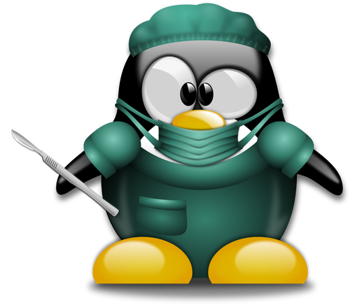 Penguin surgeon vector image