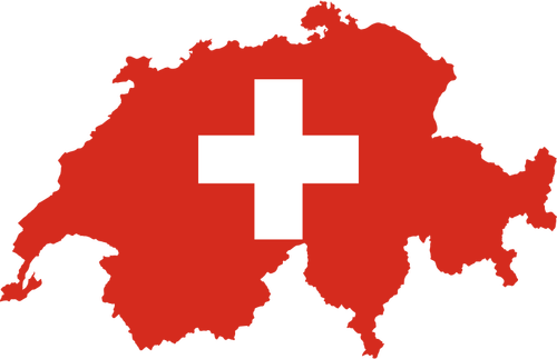 Bandeira e mapa de Suíça