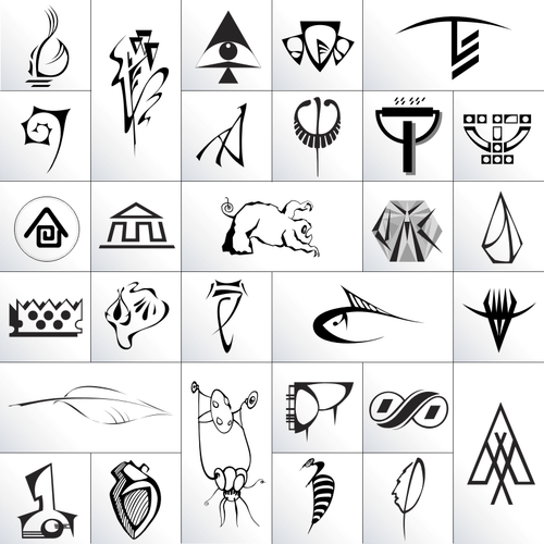 Urval av indiska symboler vector ritning