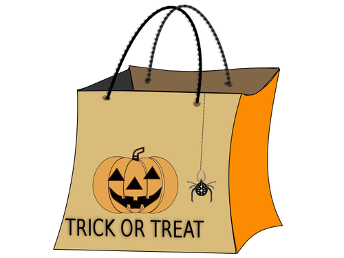 Vector drawing of halloween bag