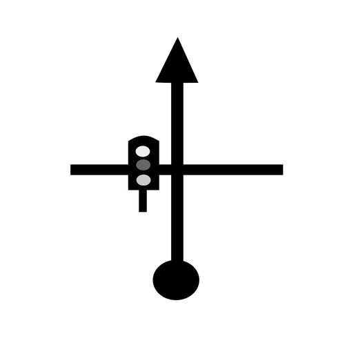 Signal prendre route droite DNT vector