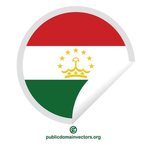 Klistermärke med flagga Tadzjikistan