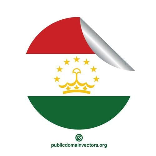 Tacikistan bayrağı etiket yuvarlak