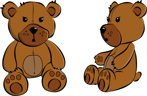 Vector image of stitched teddy bear