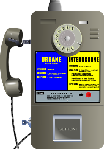 טלפון ציבורי בתמונה וקטורית איטליה