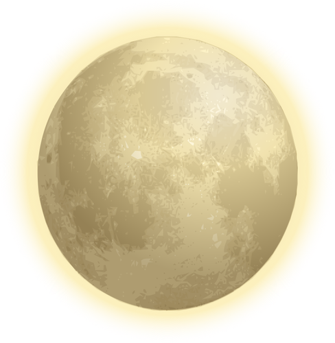 Planet Moon with halo vector illustration