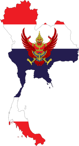 タイの地図と国旗