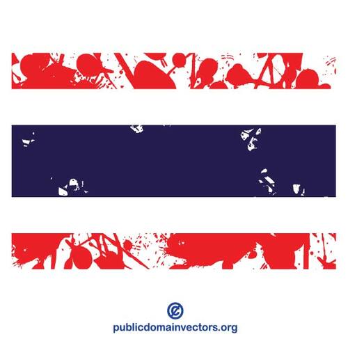 Bendera Thailand dengan tinta hujan rintik-rintik