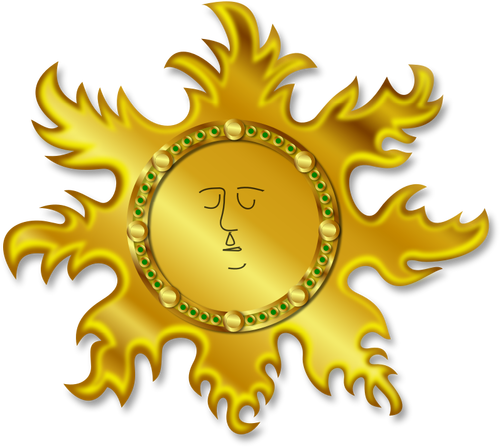 Bright golden Sun vector image