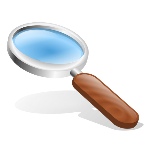 Brown magnifying glass vector image