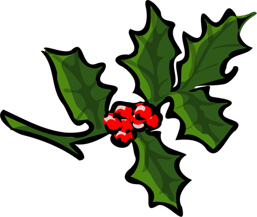 Vector clip art of holly branch