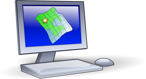 Vector graphics of mapping client computer