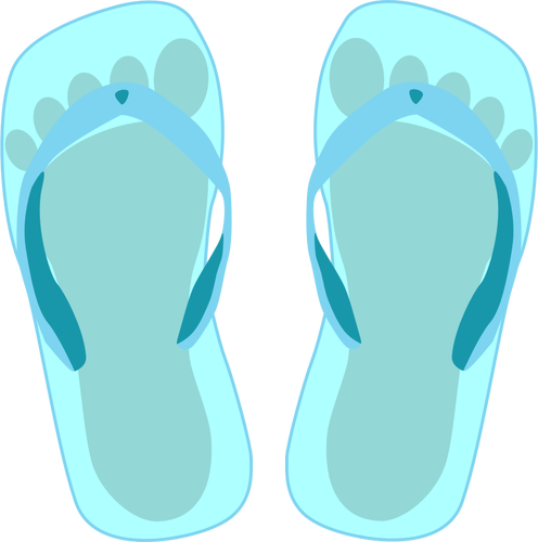 Vector image of light blue thongs