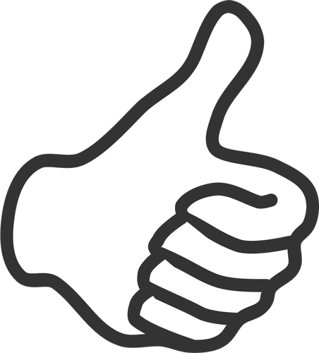 Thumb up symbol with left hand