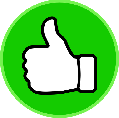 Wektor clipart thumbs up w zielonym kole