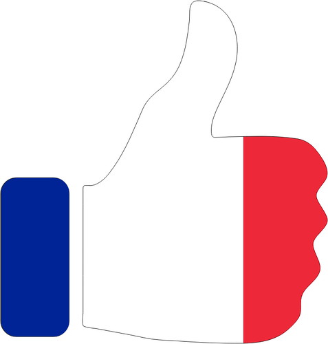 אגודלים למעלה עם הדגל הצרפתי