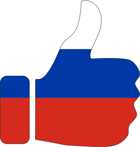 Thumbs up with Russian colors