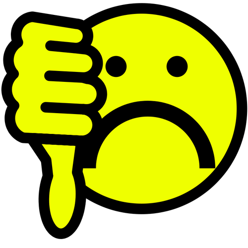 Thumbs down smiley vector image