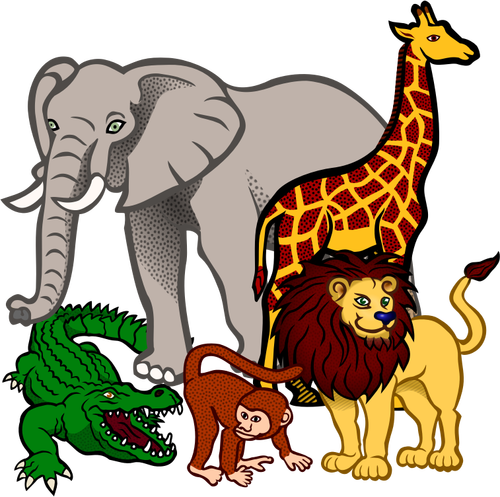 בעלי חיים אפריקאיים וקטור איור