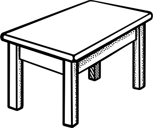 Vector image of simple rectangular shape table line art