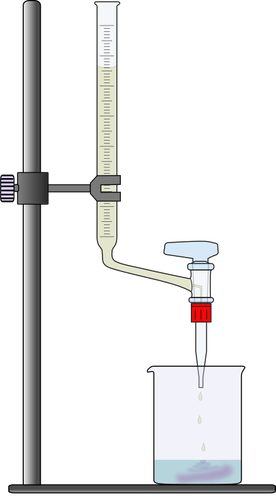 Vector drawing of titration in laboratory experiment