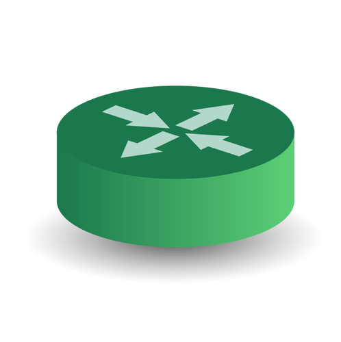 Green router diagram icon vector drawing