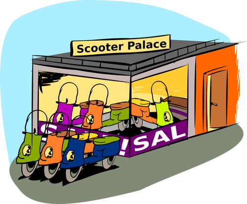 Scooter shop vector