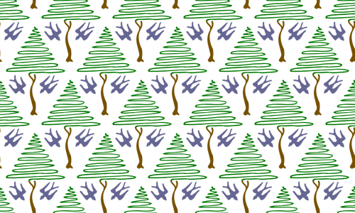 나무와 새 패턴