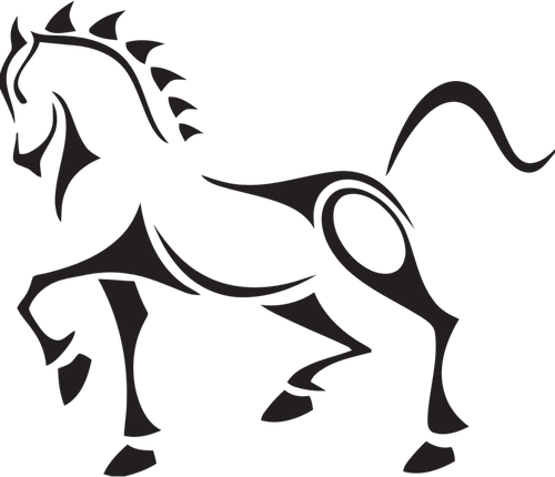 Vektor Klipart kmenových koně