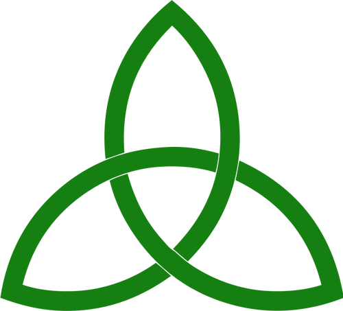 Зеленая линия символ трикетра векторные картинки