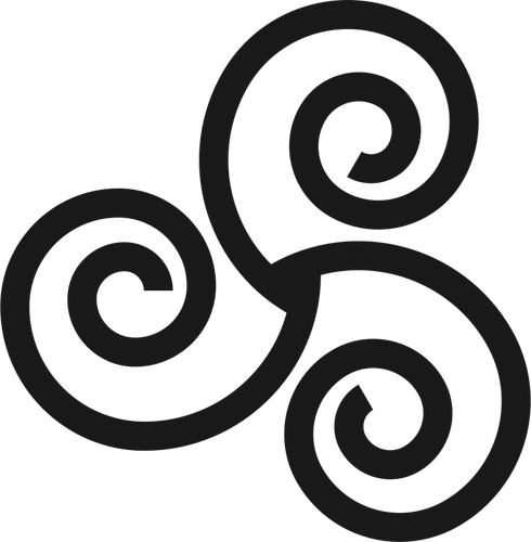 Gambar Triskelion garis tebal