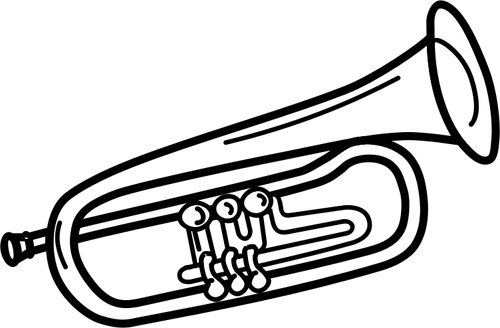 Trumpet line art vector illustration